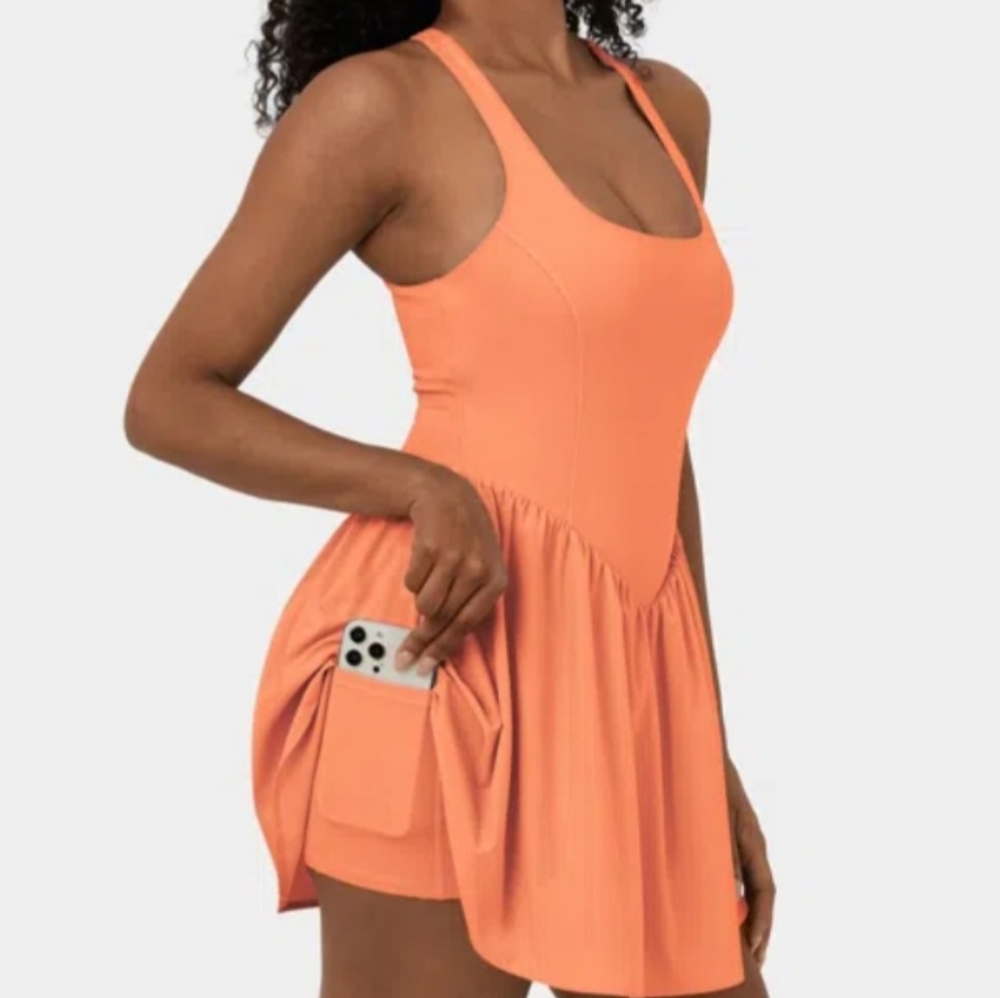 Halara crossback skater, XS, orange